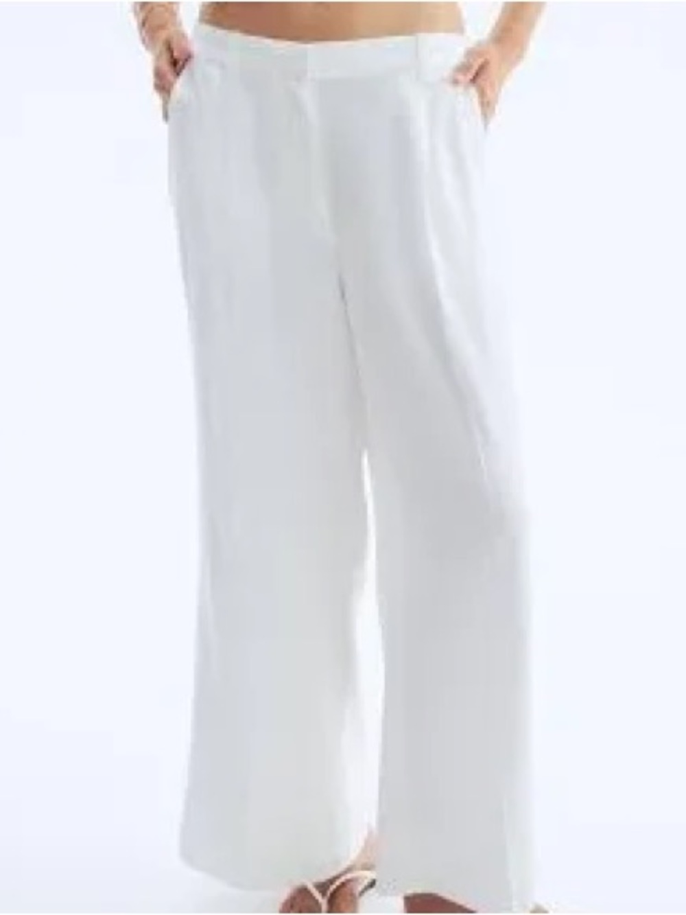 H&M White Wide-Leg Women's Pants